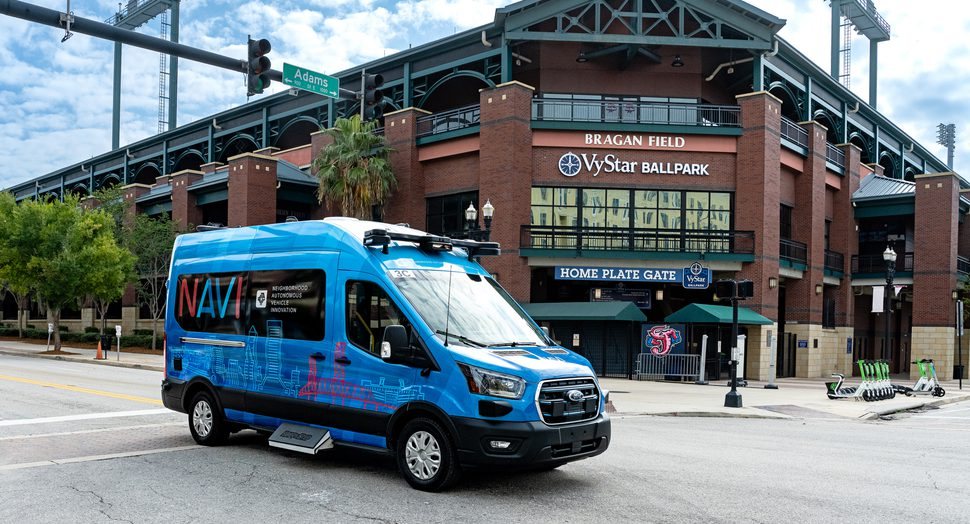 NAVI autonomous shuttle (Ford E-Transit with Oxa Driver)