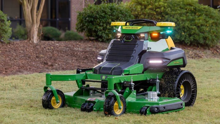 Autonomous battery-electric mower