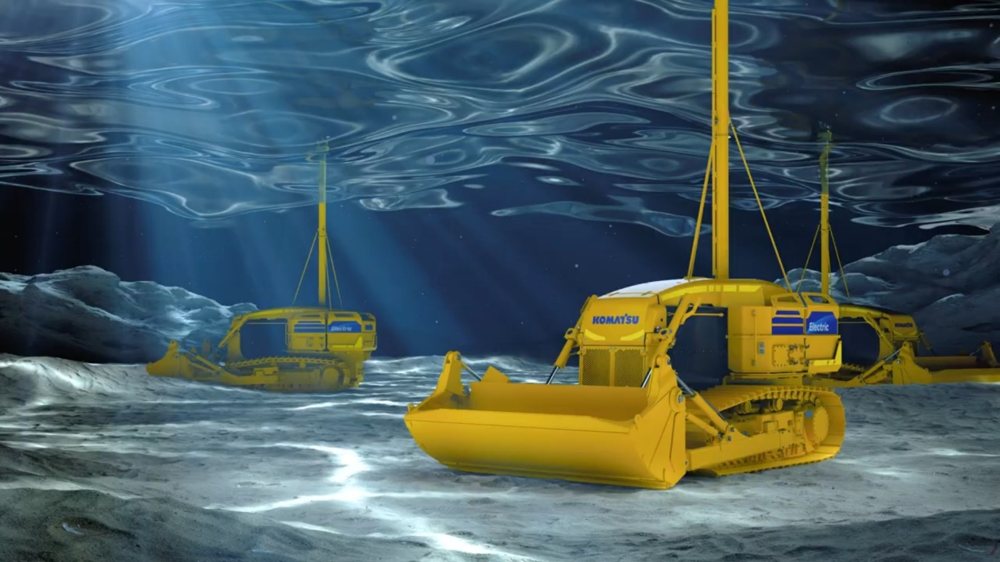 Autonomous electric amphibious bulldozer