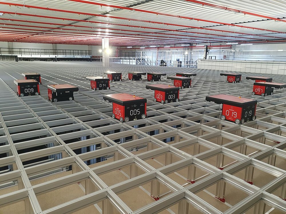 AutoStore grid robot (first commercial system)